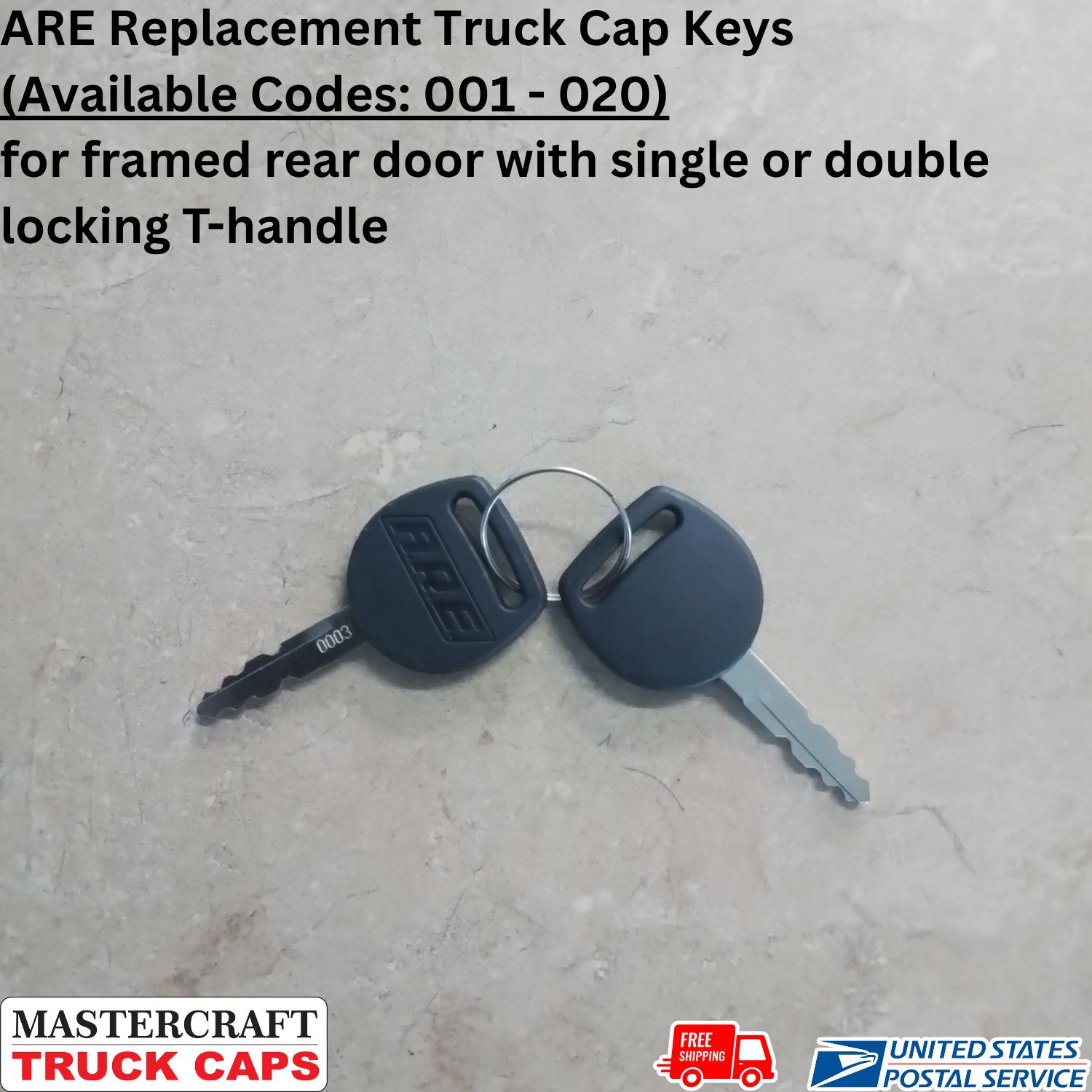 ARE Replacement Truck Cap Keys ARE Replacement Truck Cap Keys