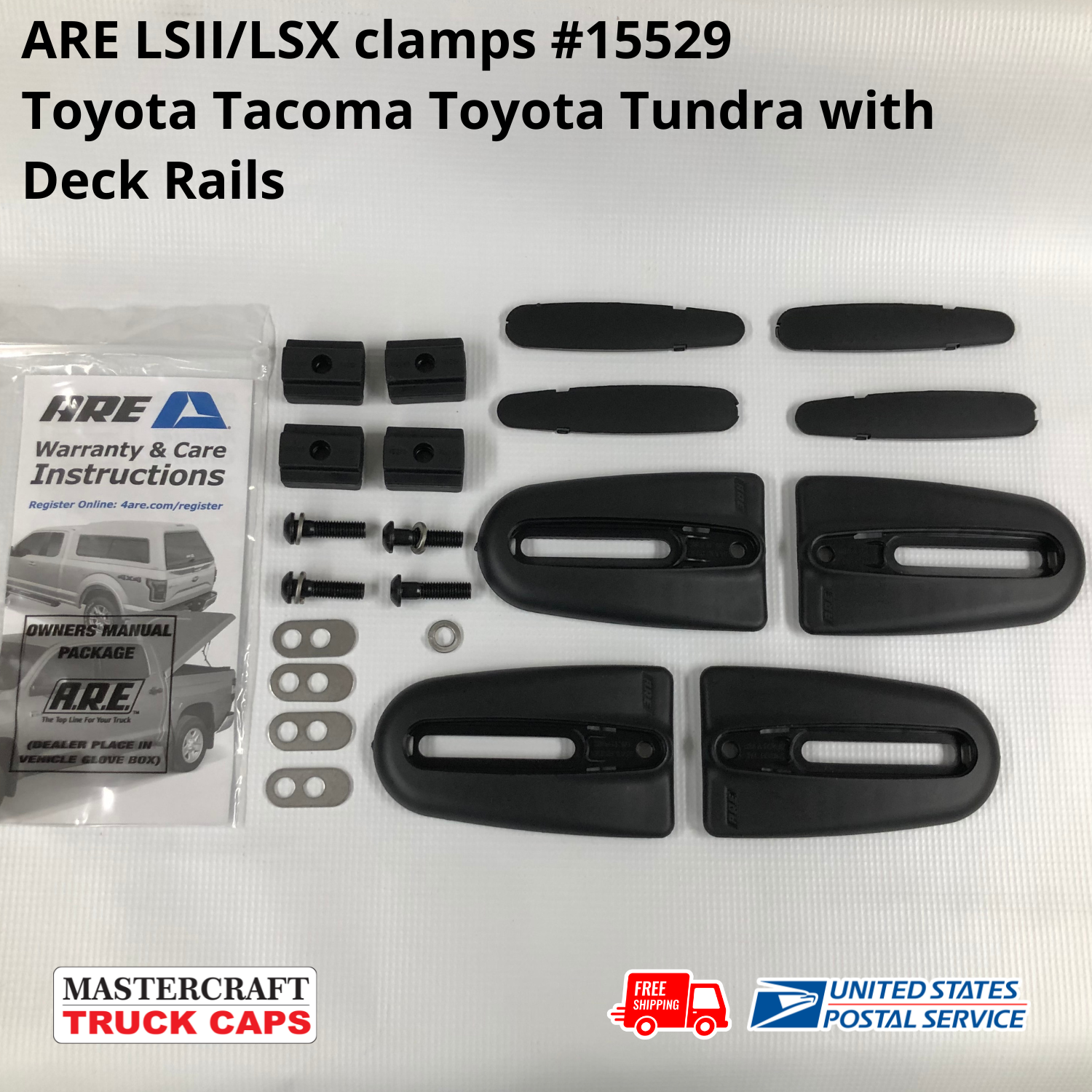 ARE LSII/LSX Clamps for Toyota trucks with fiberglass tonneau covers with deck rail system ARE LSII/LSX Clamps for Toyota trucks with fiberglass tonneau covers with deck rail system