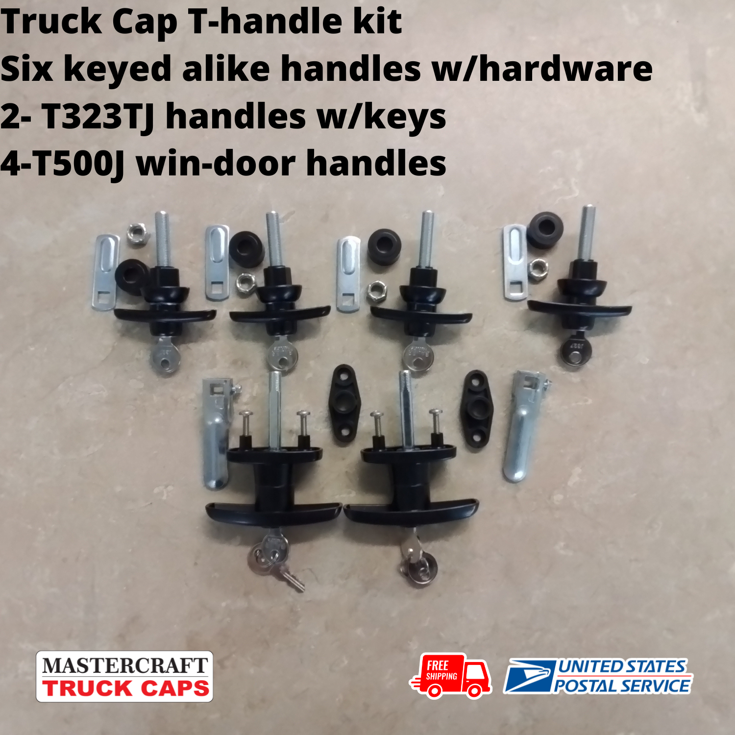 Rear Door and Windoor T-handle kit set of 6 keyed alike Rear Door and Windoor T-handle kit set of 6 keyed alike