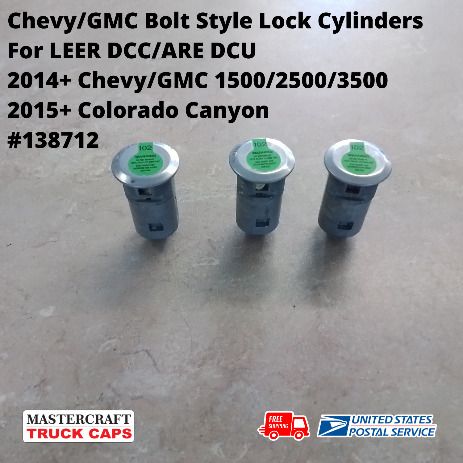 CHEVY and GMC TRUCK BOLT LOCK CYLINDERS FOR COMMERCIAL TRUCK CAPS (set of 3) CHEVY and GMC TRUCK BOLT LOCK CYLINDERS FOR COMMERCIAL TRUCK CAPS (set of 3)