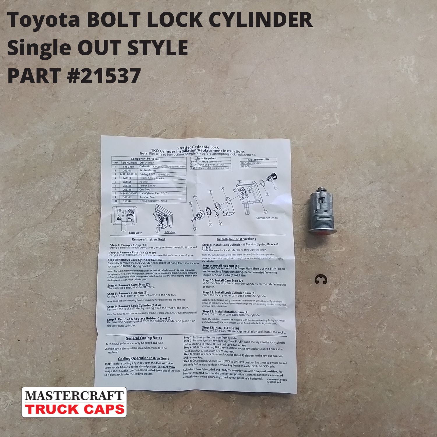 ARE BOLT Cylinder Lock for Toyota Tundra and Toyota Tacoma Trucks ARE BOLT Cylinder Lock for Toyota Tundra and Toyota Tacoma Trucks