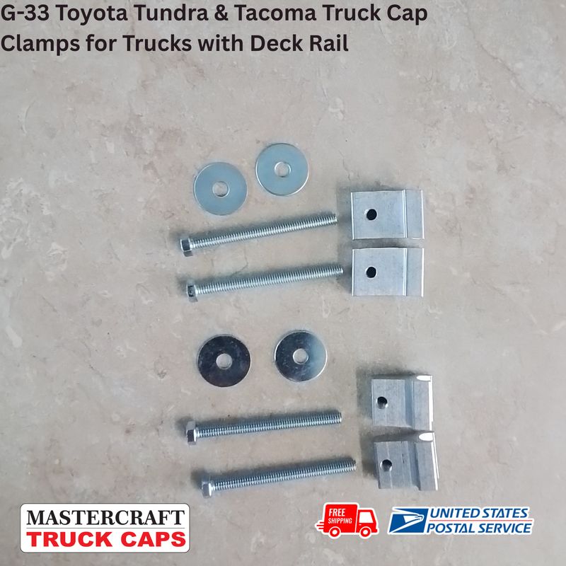 GCI G-33 Tundra and Tacoma Truck Cap Clamps for Trucks with Deck Rail - Set of 4