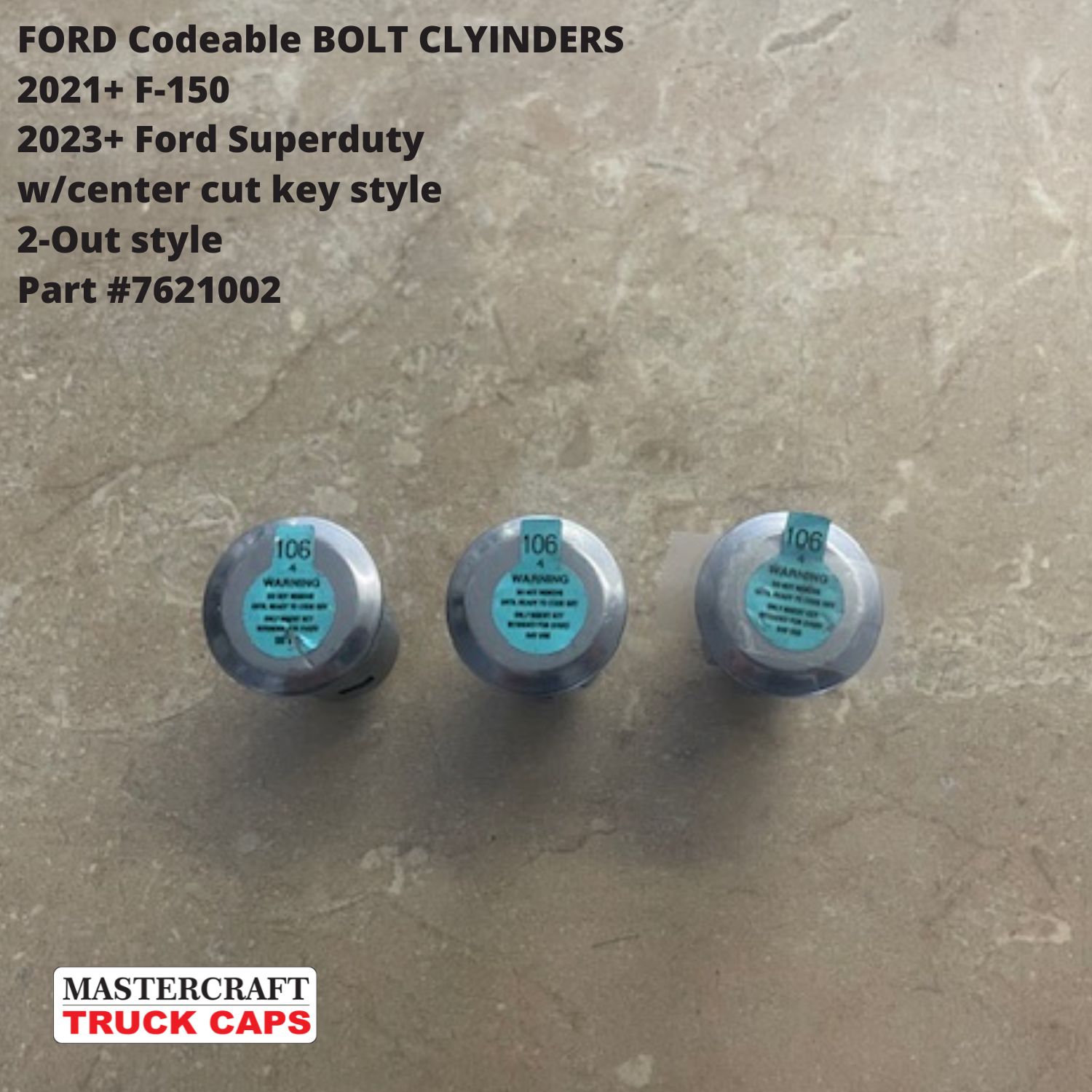 Commercial Cap Lock Cylinders for 2021+ Ford F-150 and 2023+ Ford Super Duty