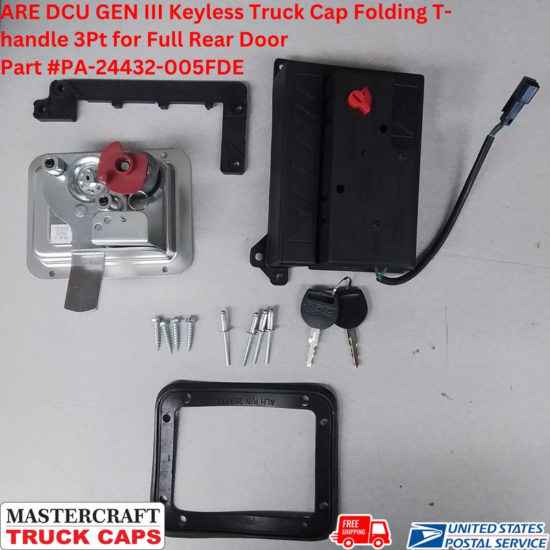 ARE DCU GEN III Keyless Truck Cap Folding T-handle 3Pt for Full Rear Door