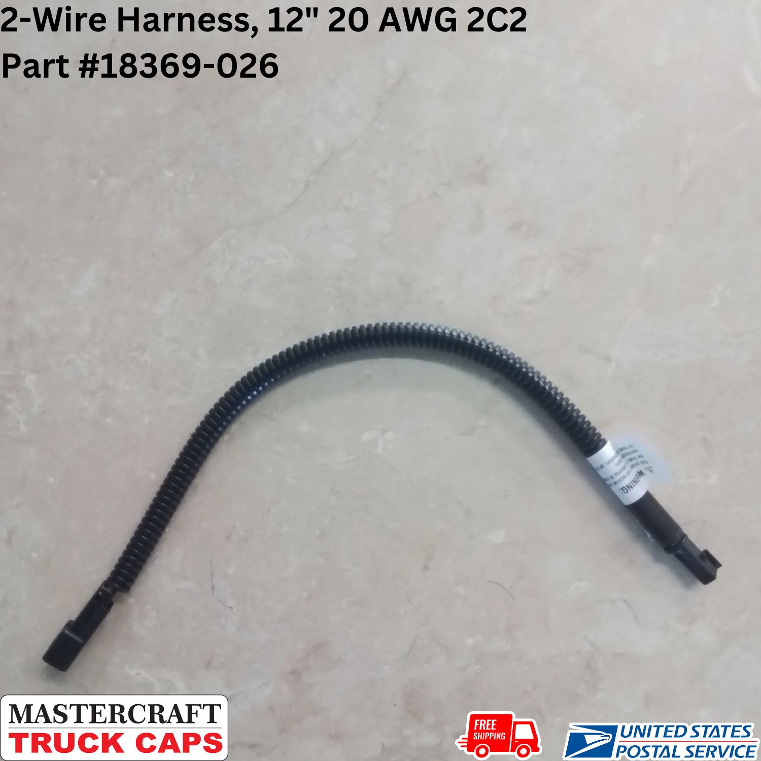 ARE Truck Caps Dome Light 2-Wire Harness, 12 ARE Truck Caps Dome Light 2-Wire Harness, 12" 20 AWG 2C2