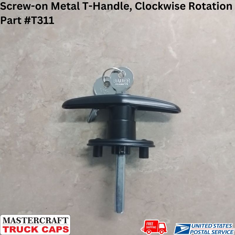 Screw-on Metal T-Handle, Clockwise Rotation