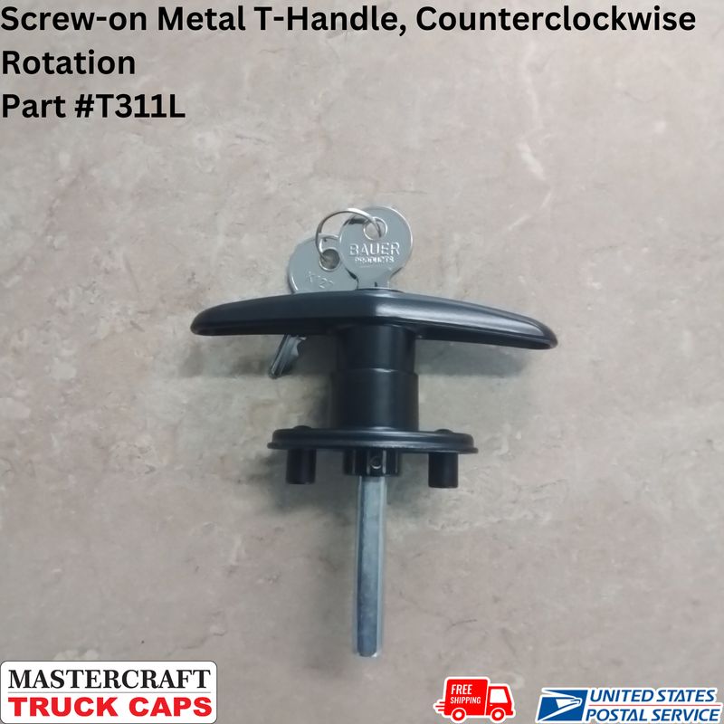 Screw-on Metal T-Handle, Counterclockwise Rotation
