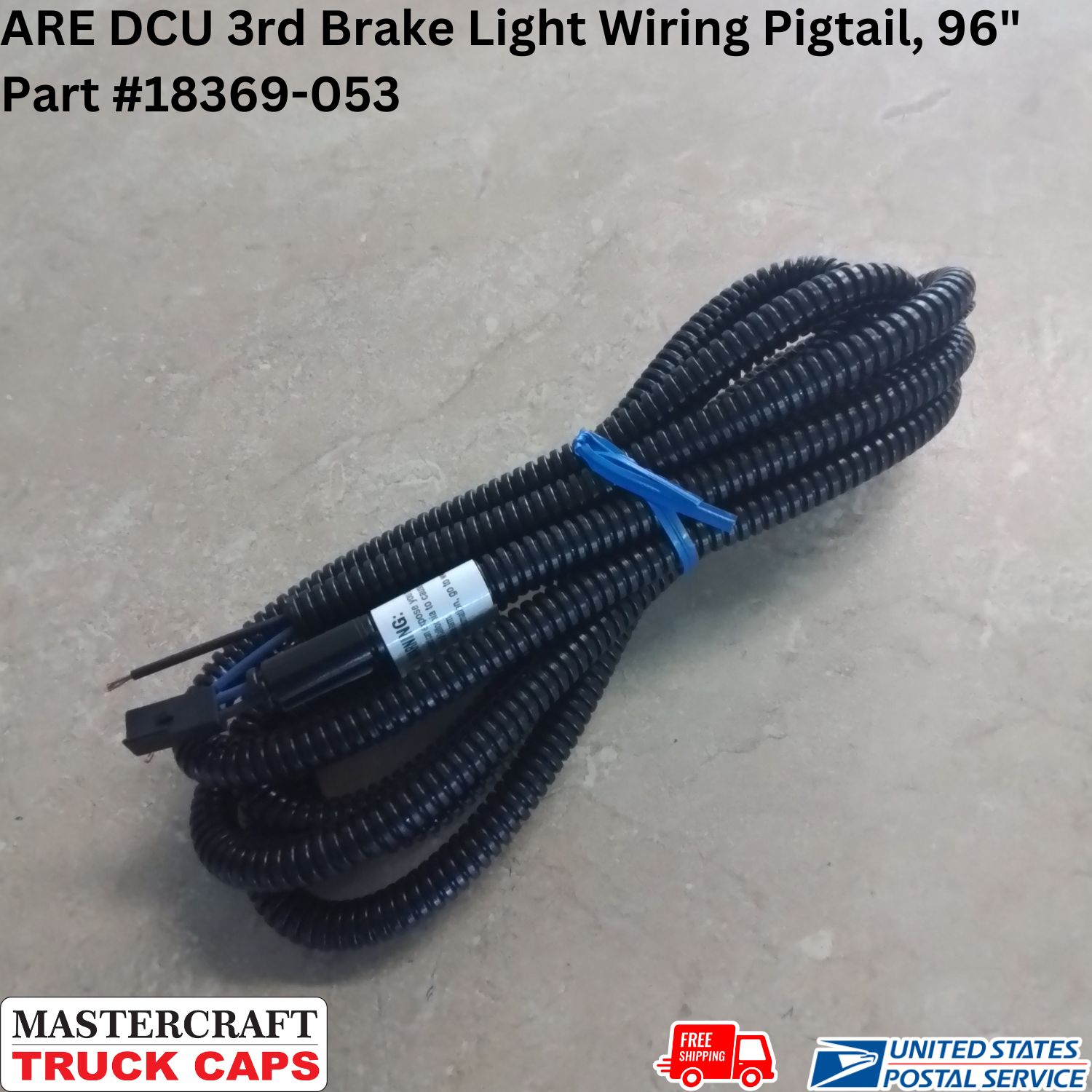 ARE DCU Truck Cap 3rd Brake Light Wiring Pigtail, 96 ARE DCU Truck Cap 3rd Brake Light Wiring Pigtail, 96"