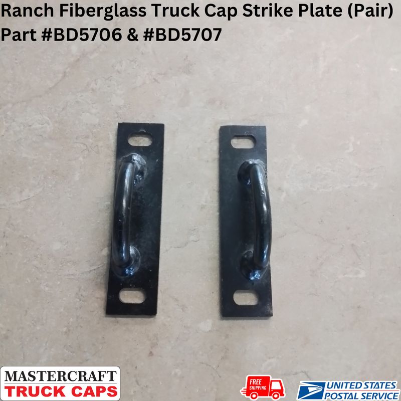 Ranch Fiberglass Truck Cap D-Ring Strike Plate (Pair)