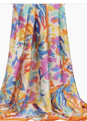 Rainbow Floral Print Large Scarf Assorted