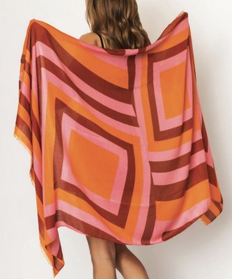 Abstract Striped Printed Scarf