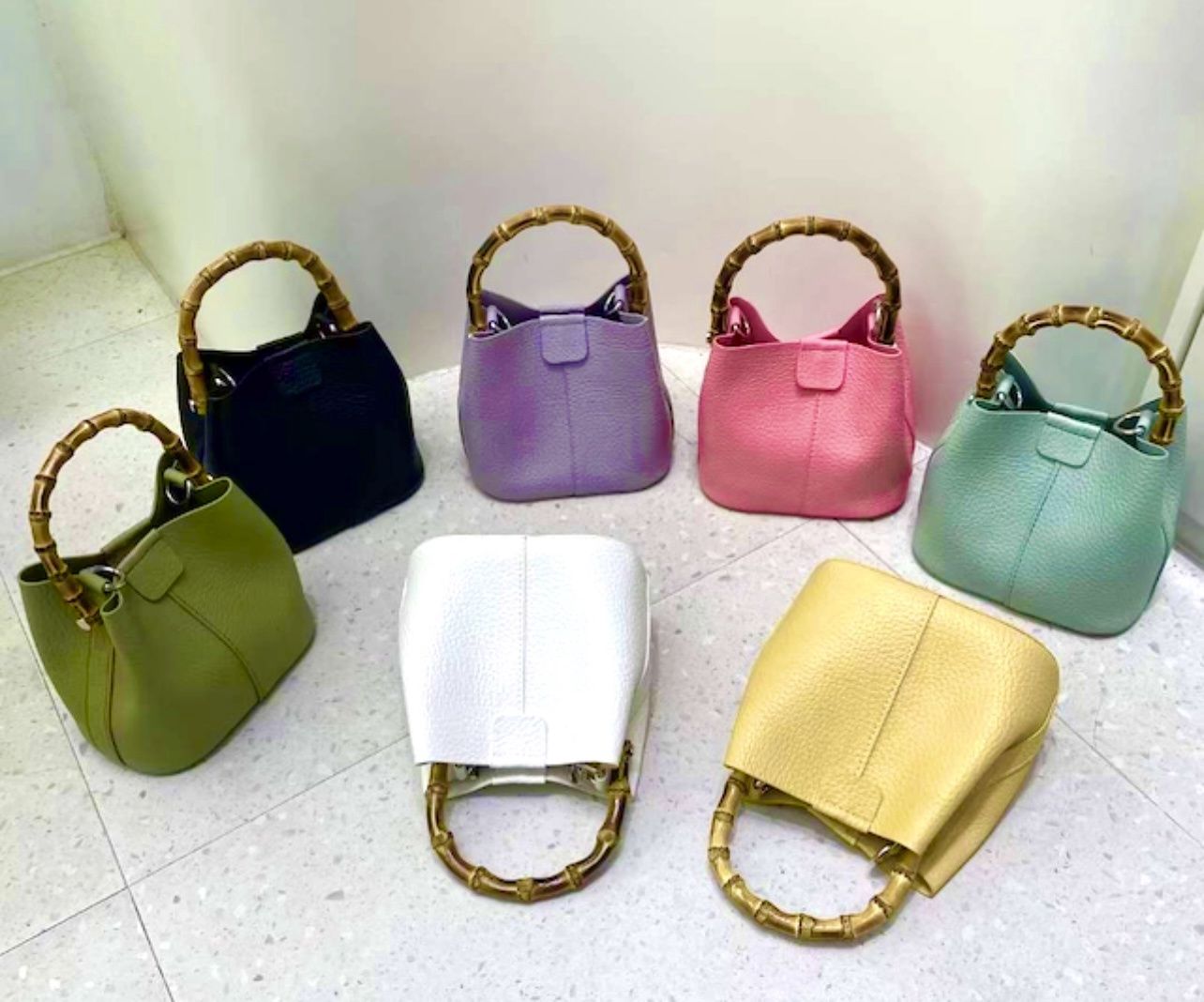 Bamboo Top Handle Crossbody Bag
