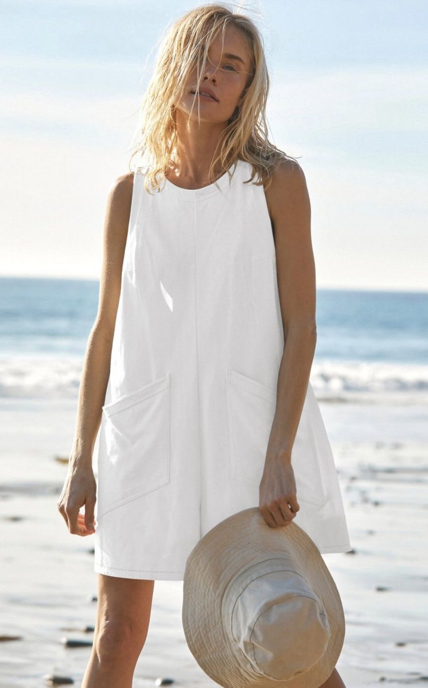 Open Back Beach Romper/Overall