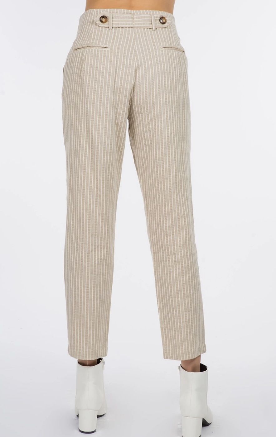 Linen Combo Pinstriped Lightweight Pants
