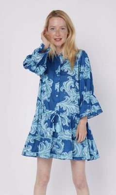 Penelope Blue Dress Navy Turquoise