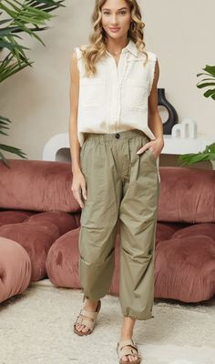 Elastic Waist Utility Pants