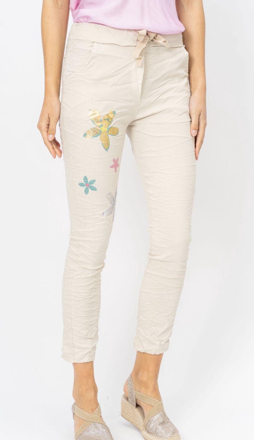 Jegging With Shimmer Flowers