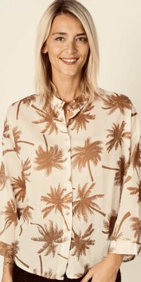 Palm Tree Printed Top O/S