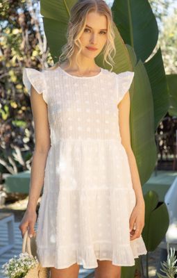 Textured Swiss Dot Tiered Dress