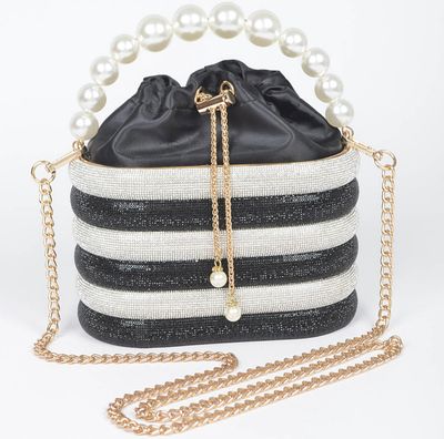 Pearl Handle Rhinestone Clutch