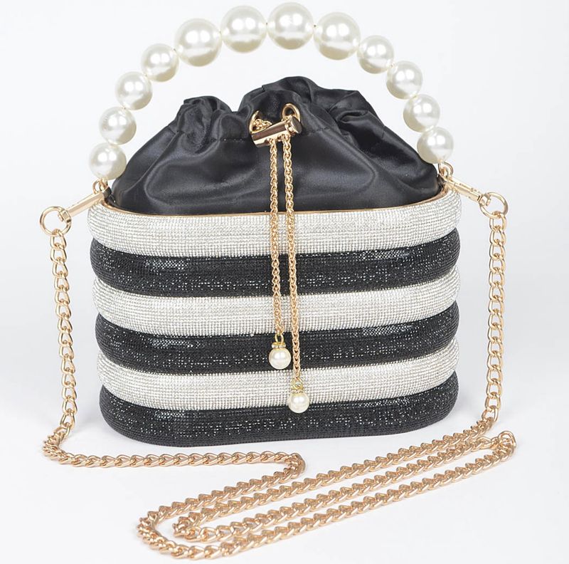 Pearl Handle Rhinestone Clutch