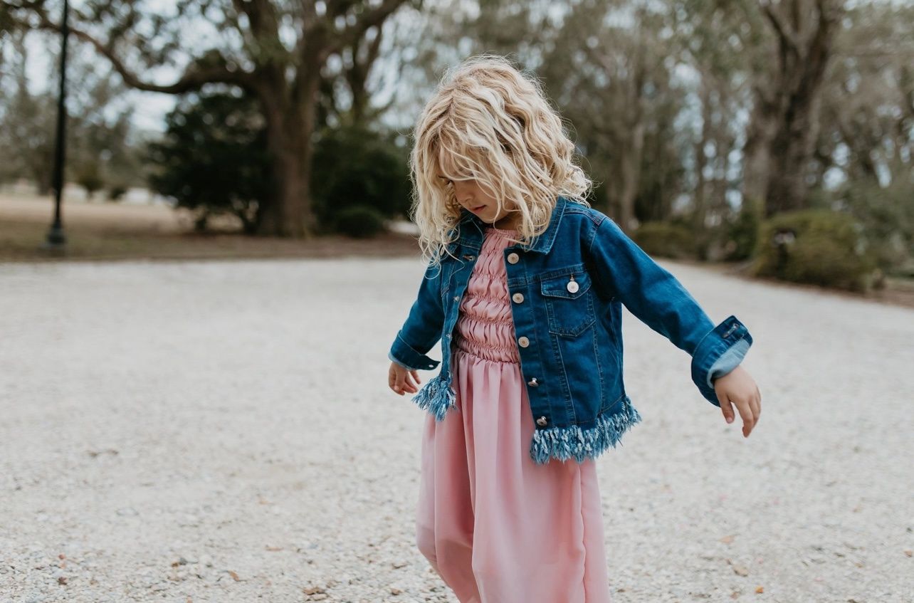 Kids Fringe Dark Denim Jacket