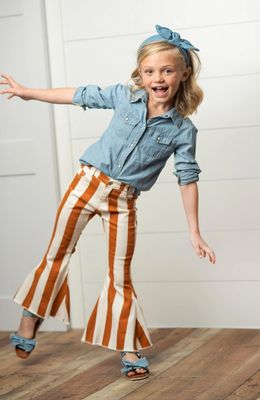 Kids Mustard Stripe Flare Jeans