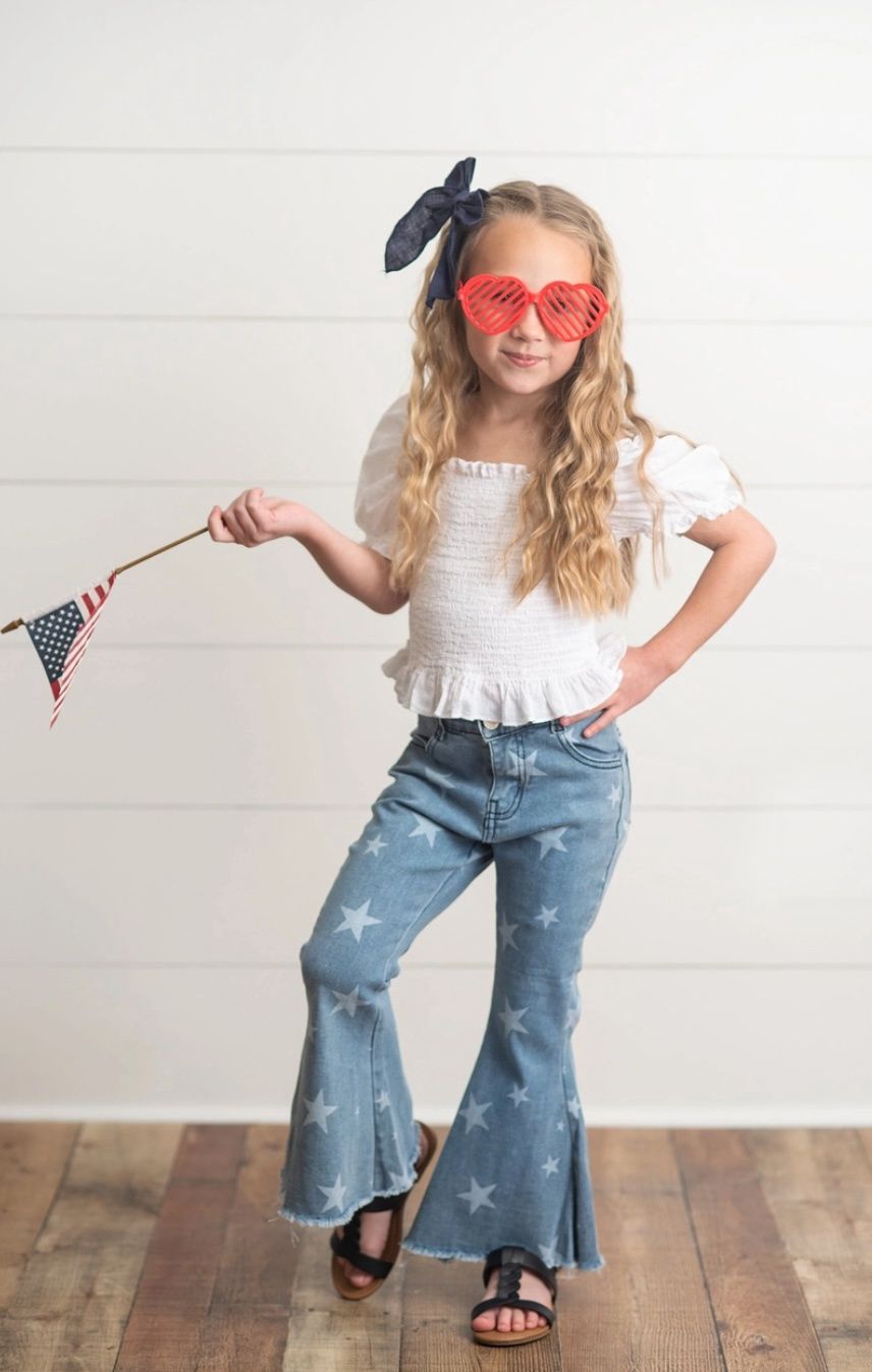 Kids Star Flare Light Denim Jeans