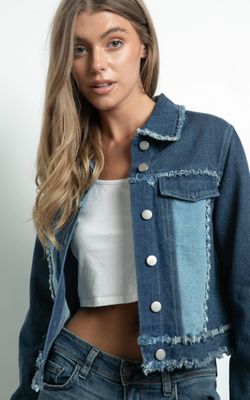 Two Tone Blue Denim Jacket