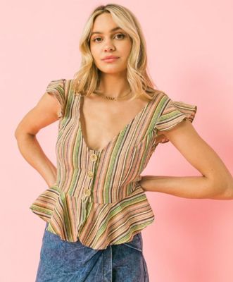 Multi Color Striped Top
