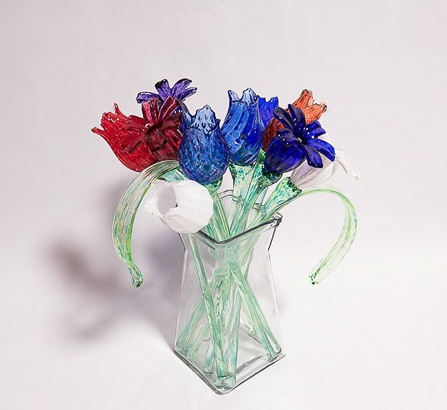 Glass Flower, Assorted Colors- Augusta Glass Studio