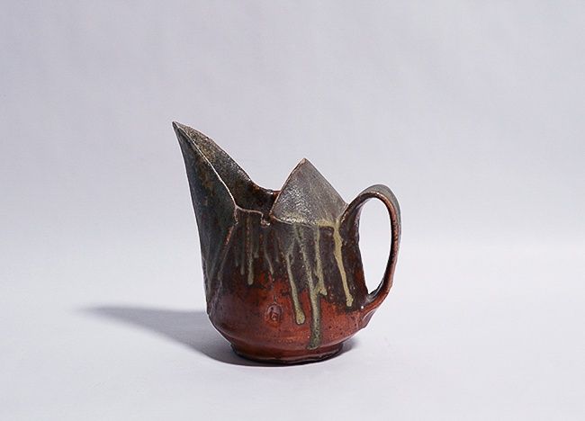 Pitcher: Metalic Orange Bottom w/Drips, Bede Clark