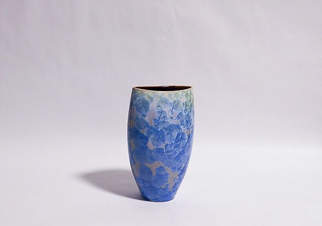 Lt. Cobalt Oval Vase, Brooks Bouwkamp