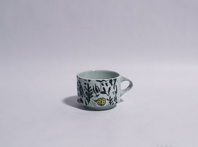 Espresso Cup: Floral Black, Stephanie Dukat