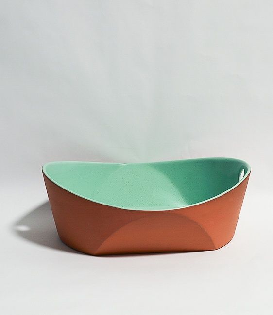 Lg Handled Serving Bowl: Terquoise, Paul Eshelman Pottery