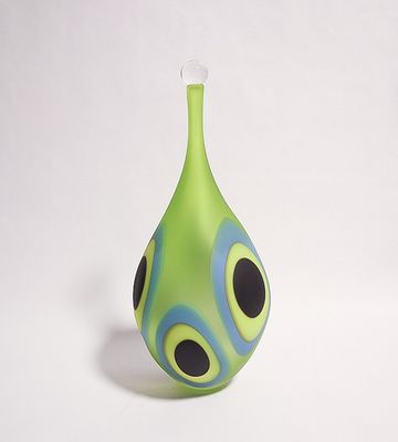 Large Spotted Bottle, Lime/Ltblue/Yellow, Tony Cray