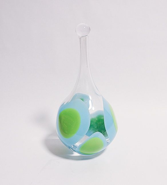 Small bulbous spotted Bottle, Tony Cray