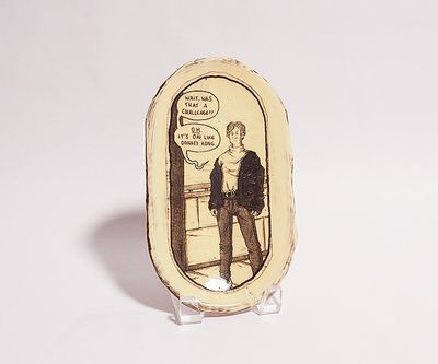 Plate: 9&quot;L Shallow Oval, Asst Designs- Ian Petrie