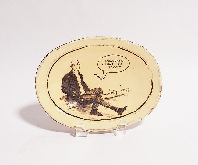 Plate: 9&quot;L Deep Oval, Asstd Designs- Ian Petrie