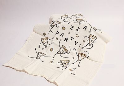 Tea Towel: &quot;Pizza Party&quot;- Claire Manning Illustration &amp; Design