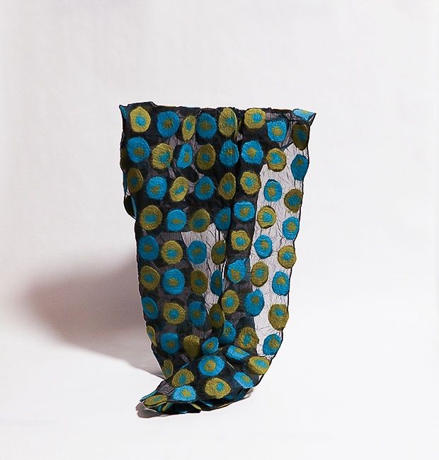 Polka Dot Green Scarf- Feltiful