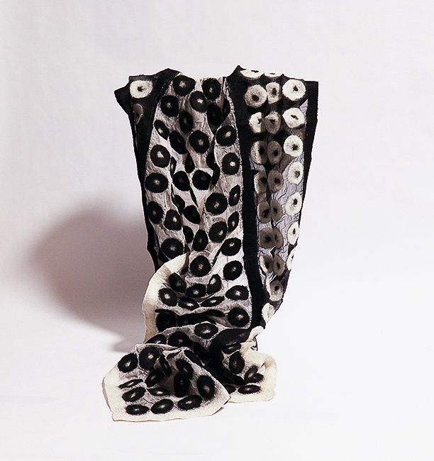 Black and White Polka Dot Scarf- Feltiful