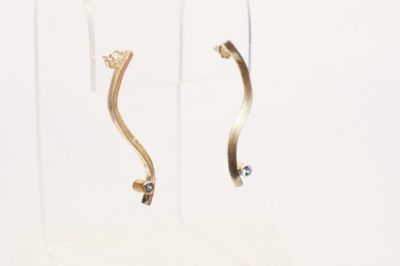 Aqua Squiggle Earring, Cynthia Howenstein
