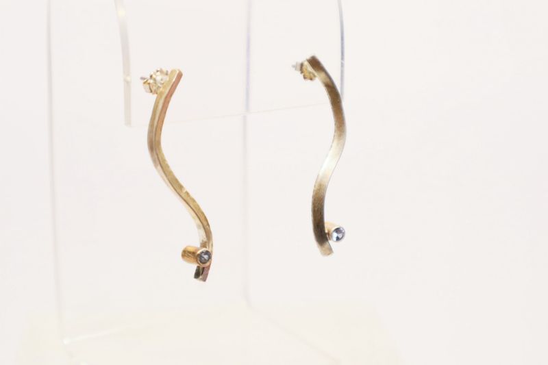Aqua Squiggle Earring, Cynthia Howenstein
