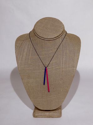 Pink + Blue Powder Coated bars Necklace, Kelly Miller