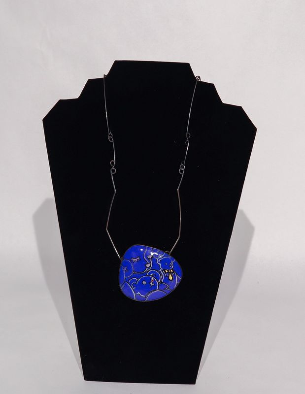 Enameled bears Necklace, Kelly Miller
