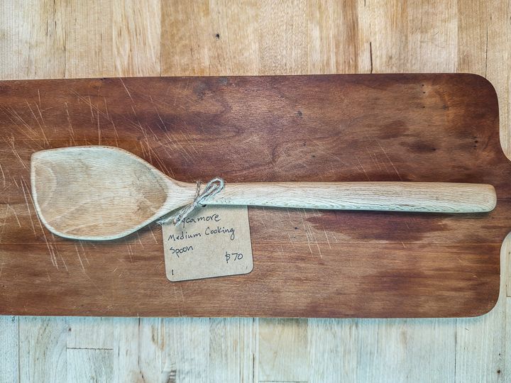 Sycamore Medium Angled Top Cooking Spoon