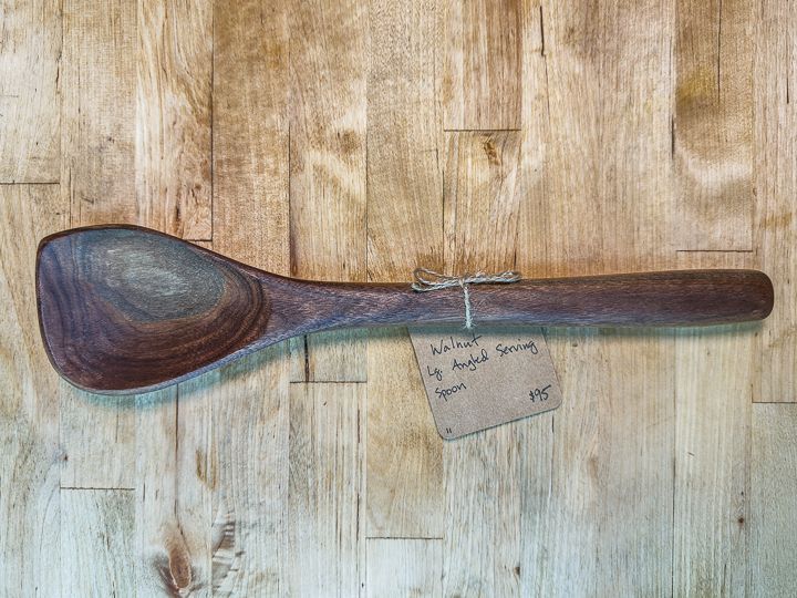 Walnut Large Angled Serving Spoon