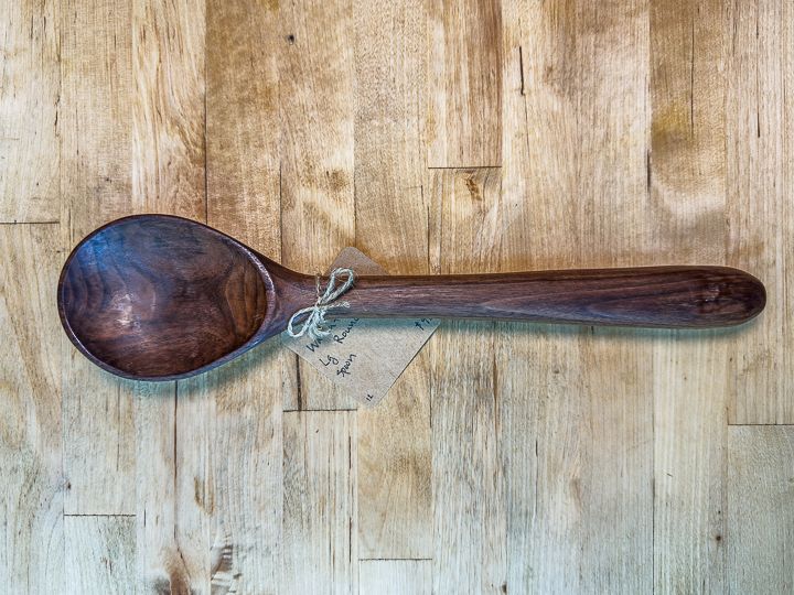 Walnut Large Round Serving Spoon