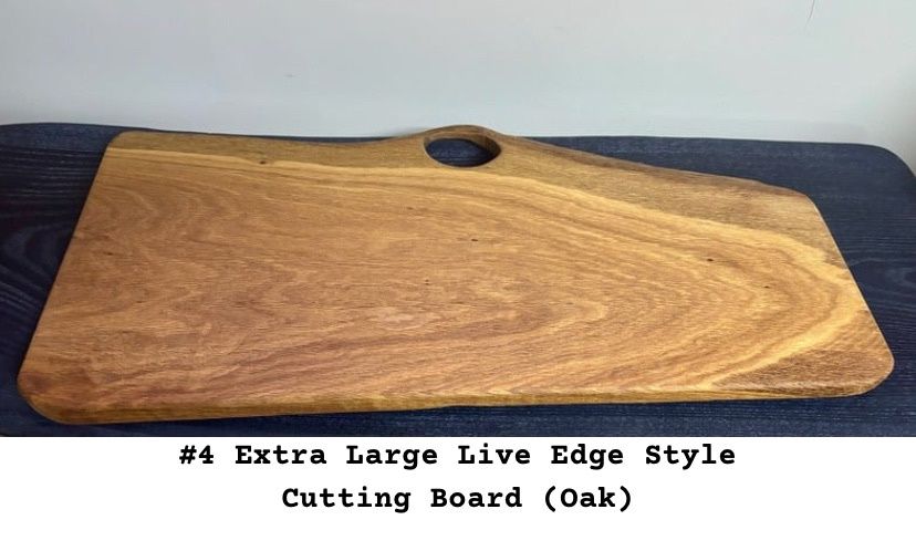 Extra Large Live Edge Cutting Board (Oak), Wooden Archer Creations
